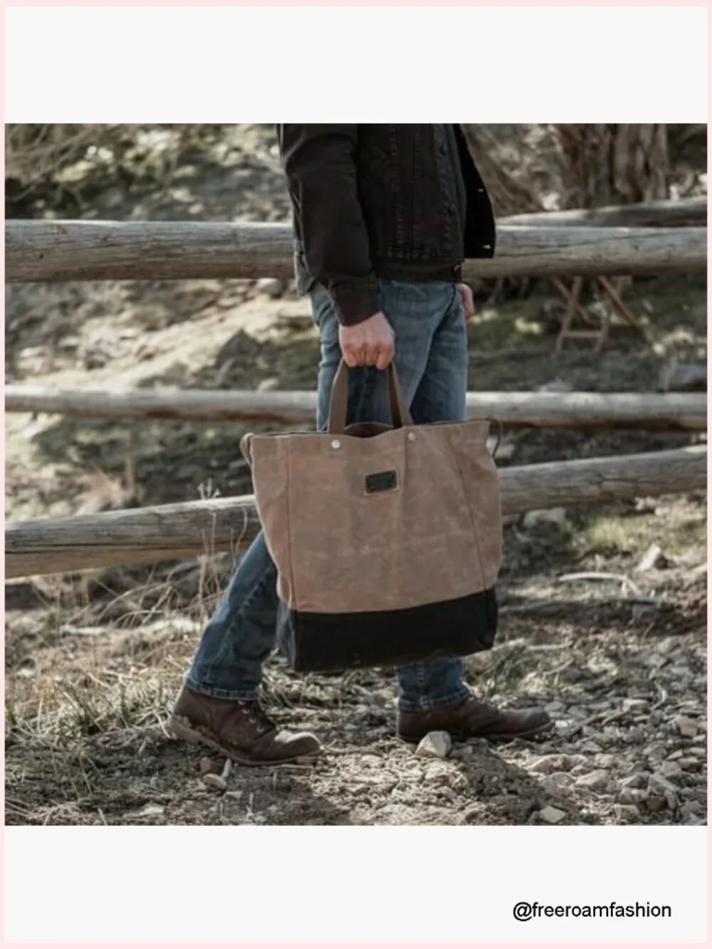 Waxed Canvas Tote - Heavy Duty Reusable Grocery Bag - Market Tote